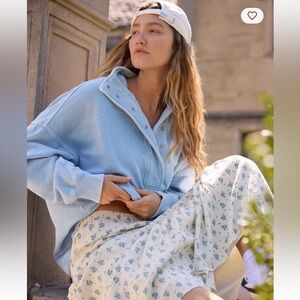 Aerie Getaway quarter snap waffle sweatshirt